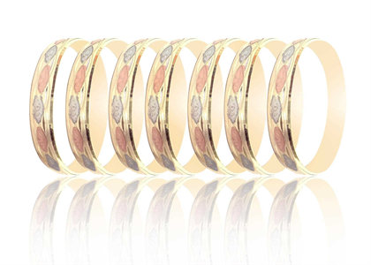 15MM Three Tone Plated Bangles